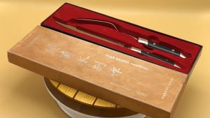 มีดญี่ปุ่น ชุดมีดTeppanyaki มีดส้อม มีดซาชิมิ มีดแล่ปลา มีดแล่เนื้อ มีดสไลด์จากญี่ปุ่นแท้ 100% เนื้อสแตนเลส A