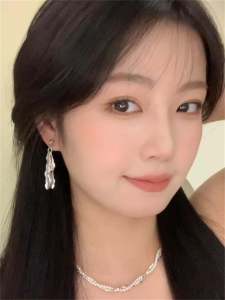 Zoozmini Lấp Lánh Lúa Mì Mũi Nhọn Viền Bông Tai Nữ Sang Trọng Cảm Giác Tai Trang Sức Cá Tính Độc Đáo Trang Trí Tai