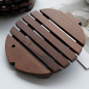 Black Walnut Kitchen Wooden Cartoon Heat Proof Mat Dining Table Cushion Non-Slip Pot Mat Creative Cute Tea Cup Bowl Coaster Cup Coaster