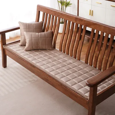 Đệm Ghế Sofa Bằng Gỗ Nguyên Khối Dày Dặn Mùa Thu Đông Đệm Ghế Sofa Bằng Vải Nỉ Chống Trượt Đa Năng Phong Cách Trung Hoa Mới