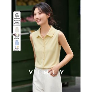 Vimly | Sleeveless Layering Vest Style Womens Blouse