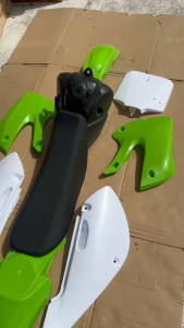 ชุดสีวิบาก สีเขียว-ขาว ทรง Kawasaki KLX 70-110 แปลงใส่ wave nova dash เปลือกรถวิบาก เฟรมวิบาก 9 ชิ้น คาวาซากิ เคแอลเอ็กซ์ 70/110 แฟริ่งวิบาก LR