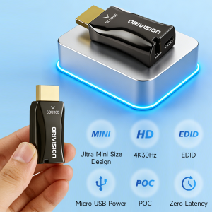 ORIVISION 4K30 HDMI Extender Over Fiber 984FT/300M Multimode Single Core LC HDMI to Fiber Optic Converter