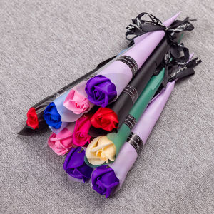 【On Sale】5Pcs Artificial Flowers Soap Rose Flower Mothers Day Valentines Day Birthday Gift Soap Flower Rose