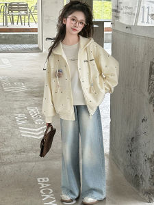 Spring Casual Childrens Outfit Set for Girls 2025 New Style Denim Jacket And Pants Two-Piece Set Big Kids Spring Autumn Wear