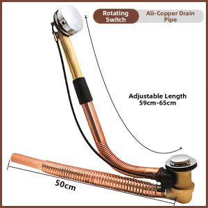 Rotary Brass Bathtub Drain For Old Fashioned Tub
