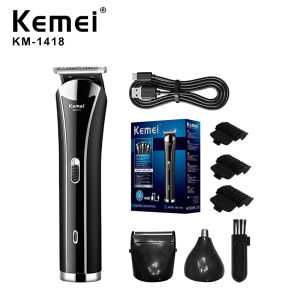 Kemei | Kemei Electric Hair Clipper Rechargeable Electric Push Clipper KM-1418 Hair Clipper Shaver Nose Hair Clipper 3-in-1 Styling Tool