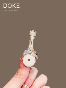 Chinese Style Pearl Imitation Jade Safety Pin Hair Clip Womens New Side Bangs Clip Creative Hair Accessories Duckbill Clip