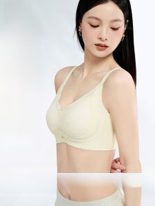 miiow | Wireless Bra Womens Seamless Anti-Sagging Side Breast Collection Gathered V-Neck Nylon Cup Bra For Young Women Gathered