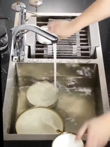 ✅ 7-day free trial✅ 304 Stainless Sink Kitchen Heavy Duty 5.0MM Thickend Upgrade Silver  Single Sink  Complete Set  With Faucet Drain Accessorie Vegetable Washing Basin Sink