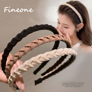2023 Đơn Giản Mỏng Bện Hairbands Phụ Nữ màu trơn Không-Trượt Headbands đồ vải Hanmade bờm tóc Thời Trang Bezel Phụ kiện tóc