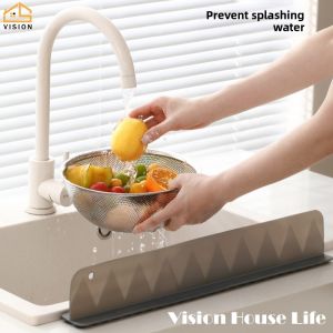 Vision Silicone Sink Splash Guard 50cm Extra Long Water Baffle Board for Kitchen Bathroom Sink Anti-Splash Pad Stays Firm with 50 Suction Cups (Fits Most Basins)