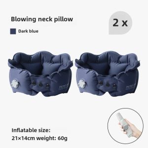U-Shape Pillow Press Inflatable Portable Foldable Neck Pillow Travel Long-Distance High-Speed Rail Flight Handy Gadget Travel Pillow