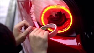 PVC Colorful Electroplated White Pink Distortion Film Vinyl Wrapped Waterproof Decorative Stickers For Porsche 911/986/957/970