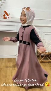 Amara Maxy Kids Gamis Anak Perempuan Terbaru Crinkle Airflow Import Dress Anak Kekinian Fashion Trendy Modern Murah Promo 2023