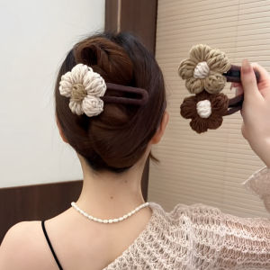 Kẹp Tóc Hoa Lông Cừu Lớn Cho Nữ Mùa Thu Đông Kẹp Mỏ Vịt Kẹp Cá Mập Phụ Kiện Tóc Kẹp Ngang Thay Thế an Toàn