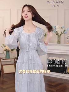 Đầm Hoa Pháp Mùa Xuân Nhẹ Nhàng