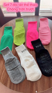 Tất Chống Trượt Thể Thao Thoáng Khí Co Giãn Đa Màu Cho Nam Nữ Tập Gym Yoga Chạy Bộ Hằng Ngày