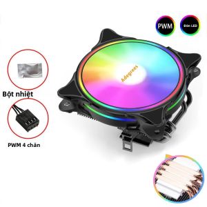 Tản Nhiệt CPU ARGB 4 Ống Dẫn Nhiệt TDP 150W Cho Intel LGA 1366 1155 1151 1200 1700 2011 X79 X99 AM3 AM4 AM5 - Quạt Làm Mát 120mm