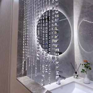 Modern Crystal Bead Door Curtain Living Room Entrance Decorative Partition Bathroom Semi-Wall Shoe Cabinet Screen No Drilling