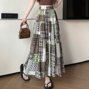 DAIXIANGFEIZI | Summer New Design Slimming A-line High Waist Midi Skirt For Petite Women
