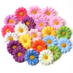 10/20Pcs Daisy ประดิษฐ์ดอกไม้หัวผ้าไหมดอกไม้ปลอมสําหรับตกแต่งบ้านงานแต่งงาน DIY พวงหรีดสมุดภาพ CRAFT ของขวัญอุปกรณ์เสริม