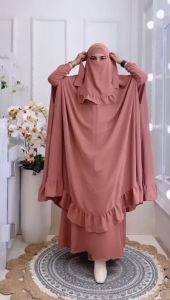 Set Dress/Set Gamis Syari Jubah Kode AMONA Bahan Kringkel Airflow Premium By Ory AjeZas Collection