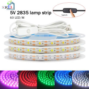 5V 2835ไฟ USB 60Leds/M ยืดหยุ่น Fita เทป LED พร้อมสวิตช์ไฟ Led สีขาวอบอุ่นกันน้ำสีขาวสำหรับตกแต่งห้อง