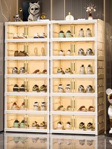 Installation-Free Shoe Box Home Doorway Indoor Foldable Shoe Cabinet Storage Box Transparent Shoe Rack Ant Shoe Storage Fantastic