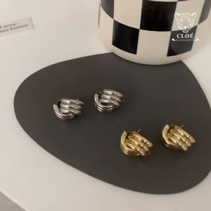 Bông tai nữ chuôi bạc 925 khuyên tai thiết kế hình học phụ kiện trang sức Cloe Accessories 5496