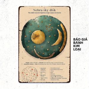 CIFbuy | Nebra Sky Disk Retro Thiên Văn Học Nghệ Thuật Treo Tường Nhôm Mảng Bám 20.32x30.48 Cm Kim Loại Quà Tặng Dành Cho Những Người Yêu Lịch Sử Mảng Bám Trang Trí