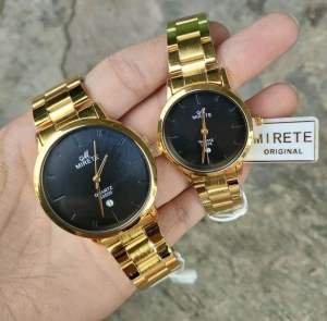 MIRETE Jam Tangan Couple Analog Tipe G8556 Original Produk Rantai Stainless Water Resistant ( Tahan Air ) Free Box Realpict By Dumai.Store