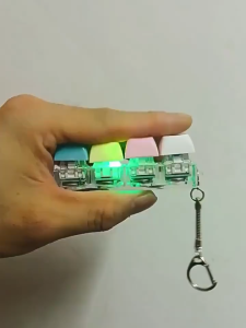 Led Decompression Keycap Button Toys Mini Keyboard Keychain Toy Colorful Light-Up Version 1/4/9 Keys