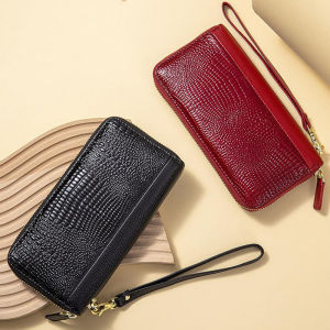 BANYANU กระเป๋าสตางค์ยาวผู้หญิงดีไซน์ใหม่กระเป๋ากระเป๋าสตางค์ใส่โทรศัพท์ได้หนังวัวแท้สำหรับผู้หญิงความจุมาก2025ป้องกัน RFID