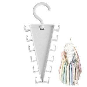 360° Rotating V-Shaped Double Sided 12 Hooks Storage Rack Space Saving Wardrobe Clothes Hanger Baseball Cap Holder Belt Hat Scarf Organizer Closet Hanger