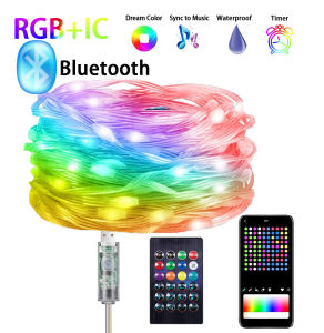 LED Outdoor Camping Light Strings USB 5V RGB IC Dreamy Colors WS2812B Light Strings Ideal for Parties Camping Decorations