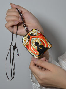 Miaowu Collection Dunhuang Buddha Heart Embroidered Small Perfume Pouch Ancient Style Pendant Lucky Charm Hanging Ornament