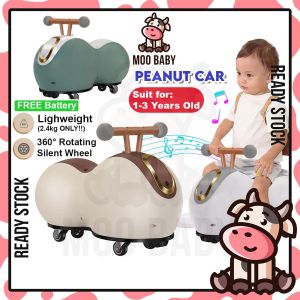 Moo Baby Peanut Push Ride Car | Kids Wiggle Twist Car | Sit-On Toy for Toddlers | Light and Music | 360 Wheels