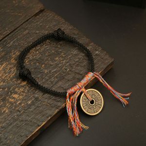 Tibetan Style Hand Woven Colorful Rope Bracelet for Couples Renewable Guardian God Thangka Womens Bracelet Fashion Jewelry