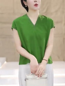 QINGNAER | Slimming Leisure College Style Short Sleeve Knit Top