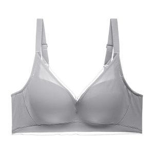 ญี่ปุ่น 100% Mulberry ผ้าไหม Bra ผู้หญิง  ไร้สายไม่มีรอยต่อ ระบายอากาศได้ดี ชุดชั้นในยกหน้าอกเล็ก Anti-sagging ด้านข้างเต้านม