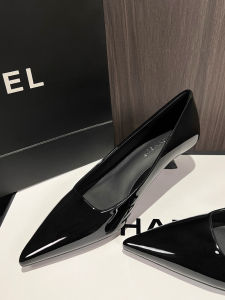 Black Soft Leather Thin Heel Womens Shoes Spring Autumn New Pointed Toe mid Heel Professional Commuter Work Shoes