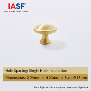 IASF Solid Brass Gold Single Hole European Door Handle Modern Minimalist Luxury Cabinet Pulls Wardrobe Drawer Handles