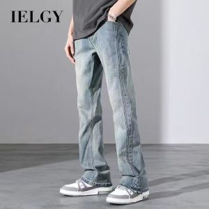 IELGY Summer Light Color Men's Jeans Loose Straight Trousers