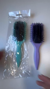 Boar Bristle Curl Defining Brush Women Curly Hair Styling Comb Bounce Curl Brush Air Cushion Massage Curling Comb