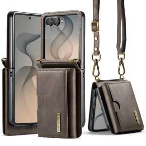 szhaiyu | Crossbody Lanyard Leather Phone Case for Samsung Galaxy Z Flip 8 7 6 Flip8 Flip7 FE Wallet Card Holder Protective Funda Cover