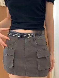 BGS 535 Gesper Punk Rock Skena Metal Wanita / Pria Kulit Metal Anti Karat Rock Fashion Style 2025