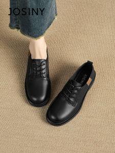 Josiny | Black New Spring English Style Soft Sole Ladies Leather Shoes