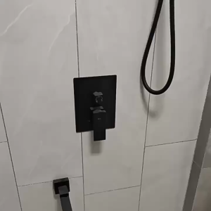Shower set 304 stainless steel bathroom shower 3 in1 square rain shower shower set with faucet Square Rainfall Shower Set Mixer Faucet