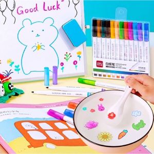 12Colors Magical Floating Ink Pen Water Painting Drawing Set for Kids Dry Erase Whiteboard Marker